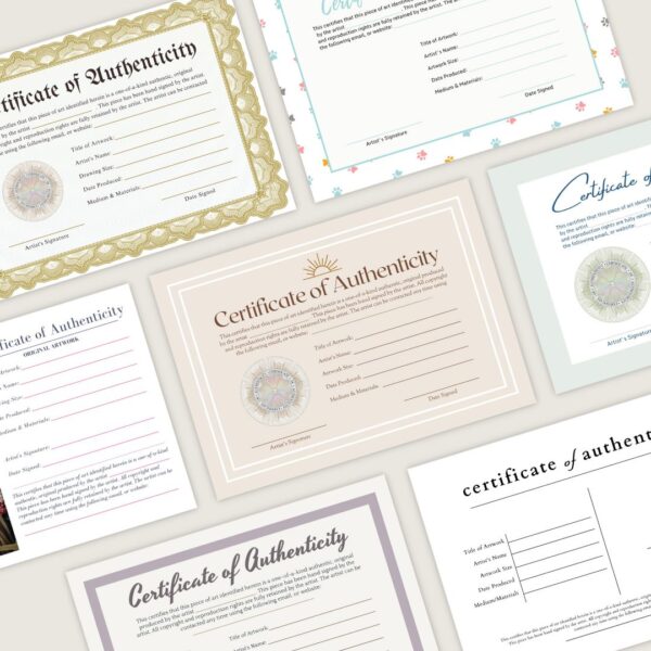 Certificate of Authenticity Template Pack